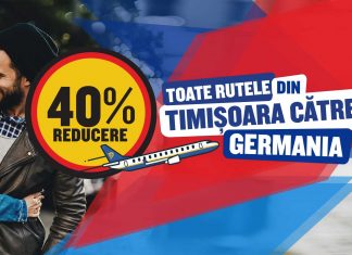 Ryanair lansează o promoție specială pentru Timișoara: 40% reducere pentru zborurile din septembrie pentru 3 rute germane