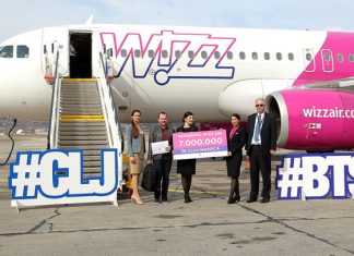 Wizzair sărbătorește 7.000.000 de pasageri la Cluj